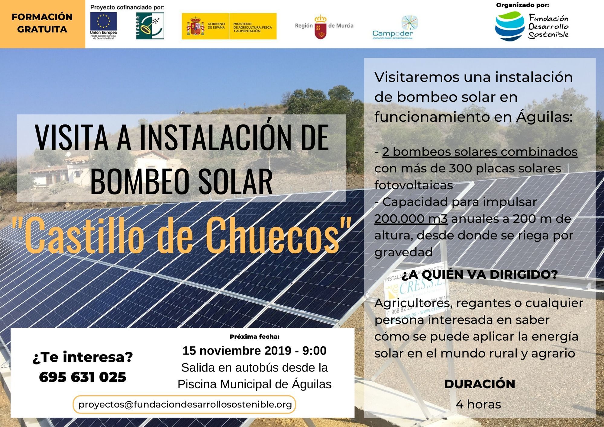 15 noviembre Visita Castillo Chuecos - Energía Solar en el Mundo Rural y Agrario